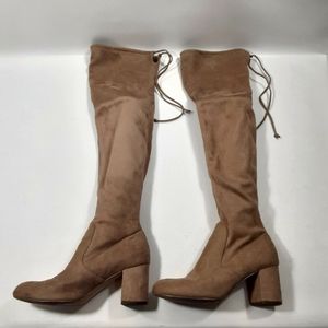 Charles by Charles David Size 5.5M Tan Over the Knee Heeled Boots w/2 inch Heels